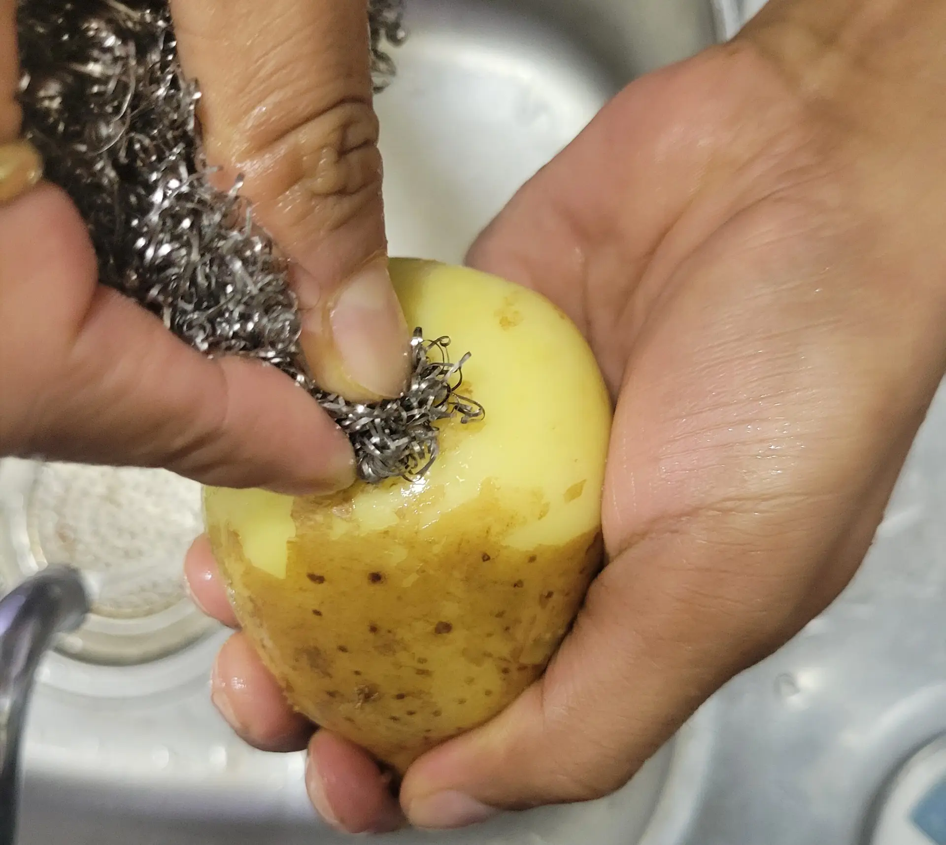 fastest way to peel a potato